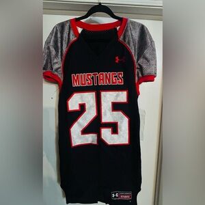 Under Armour Black & Red Mustangs Football Jersey #25
